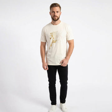 Armani Exchange Men's Graphics T-Shirt in a versatile cream