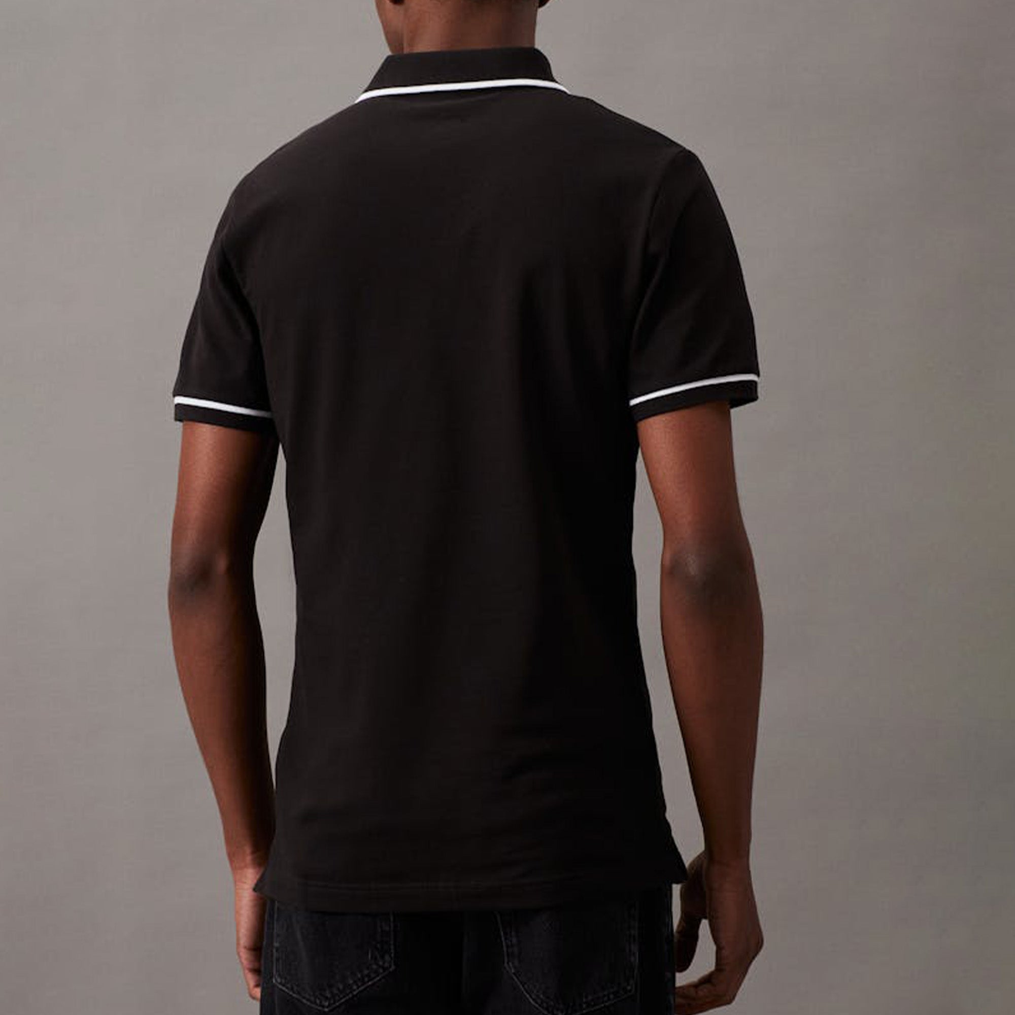 Slim Tipping Calvin Klein  Black Polo Shirt