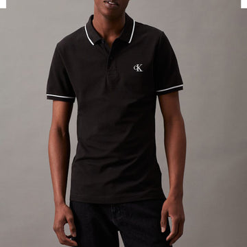 Slim Tipping Calvin Klein  Black Polo Shirt