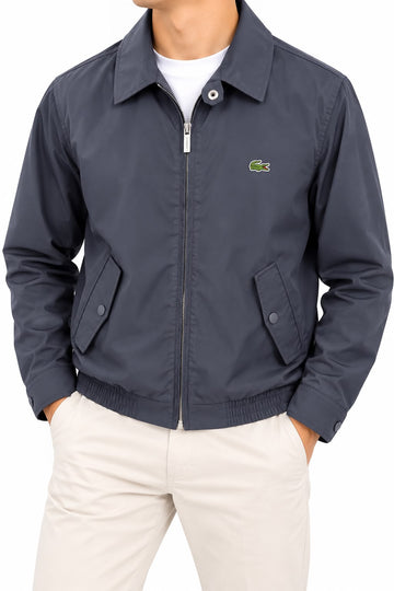Lacoste Men`s zip-Up Harrington Jacket Charcoal Grey