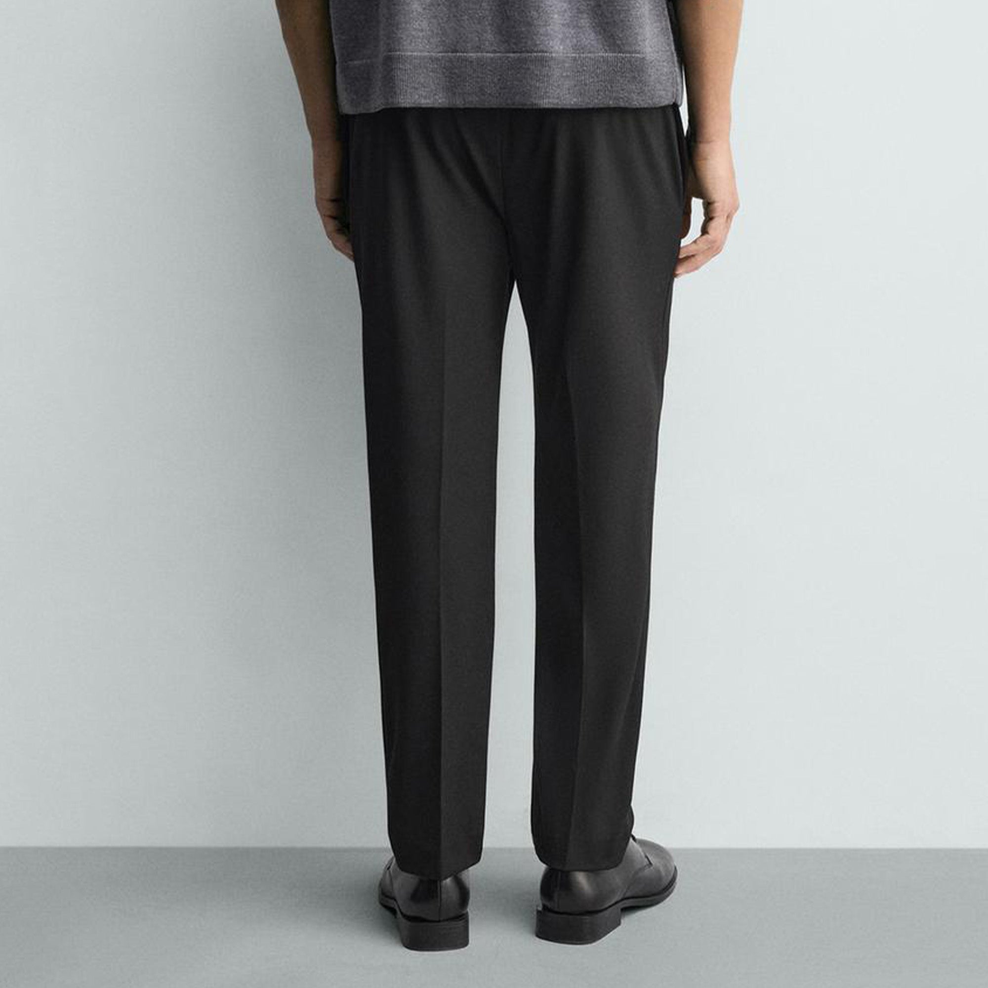 Zara Men's COMFORT JOGGER WAIST TROUSERS - Black