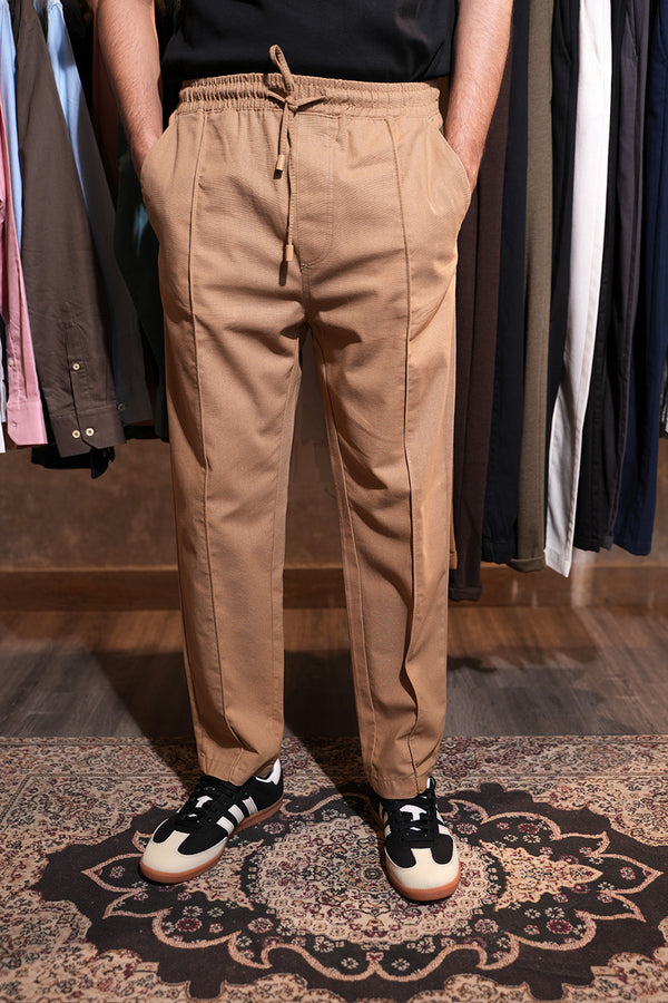Z.R Linen Cotton Pleated Trouser (Beige)