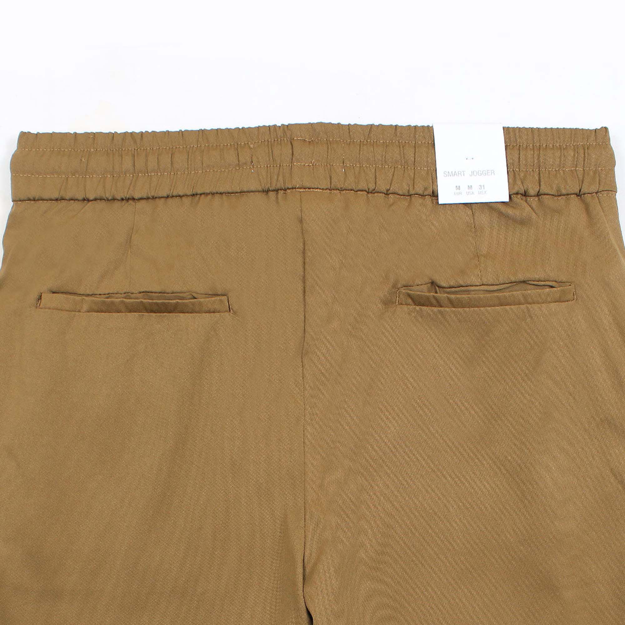 Zara MEN'S COMFORT JOGGER WAIST TROUSERS - CAMEL