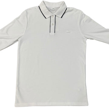 Lacoste Full Sleeves White Polo