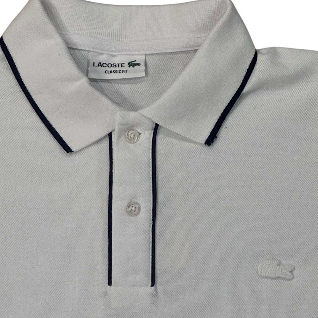 Lacoste Full Sleeves White Polo