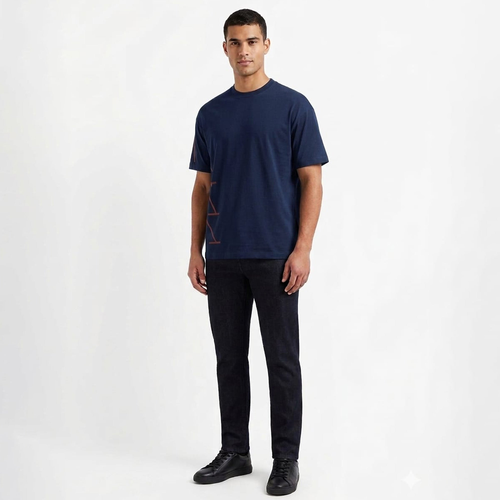 A/X Men`s Side PrintT-shirt  Navy Blue