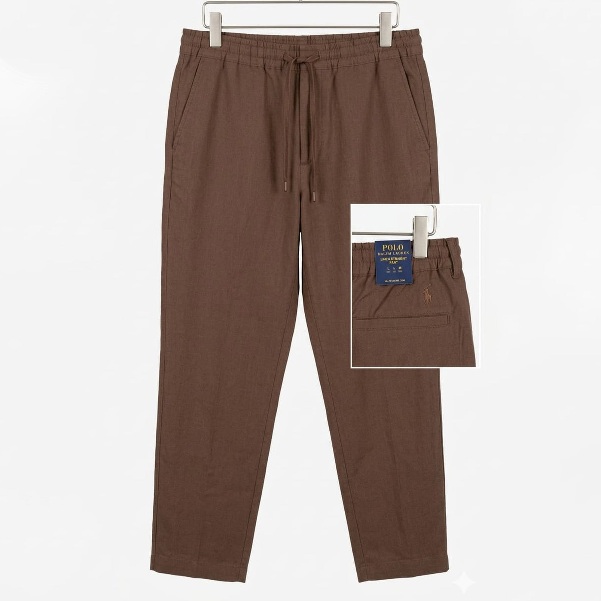 Ralph Lauren Polo Straight Linen Trouser (Brown)