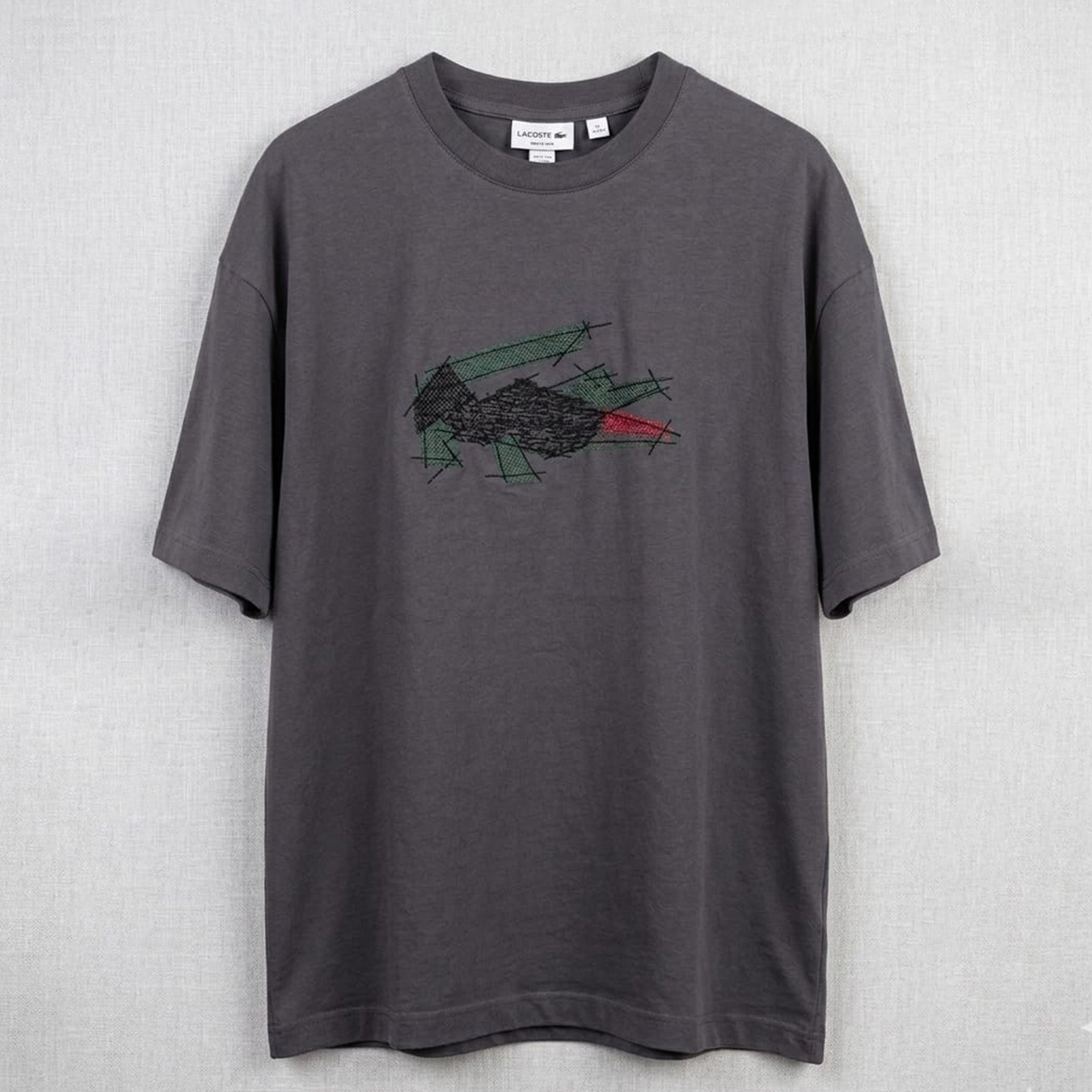 Lacoste Regular Fit Center Embroidery Logo Men`s T-Shirt Grey