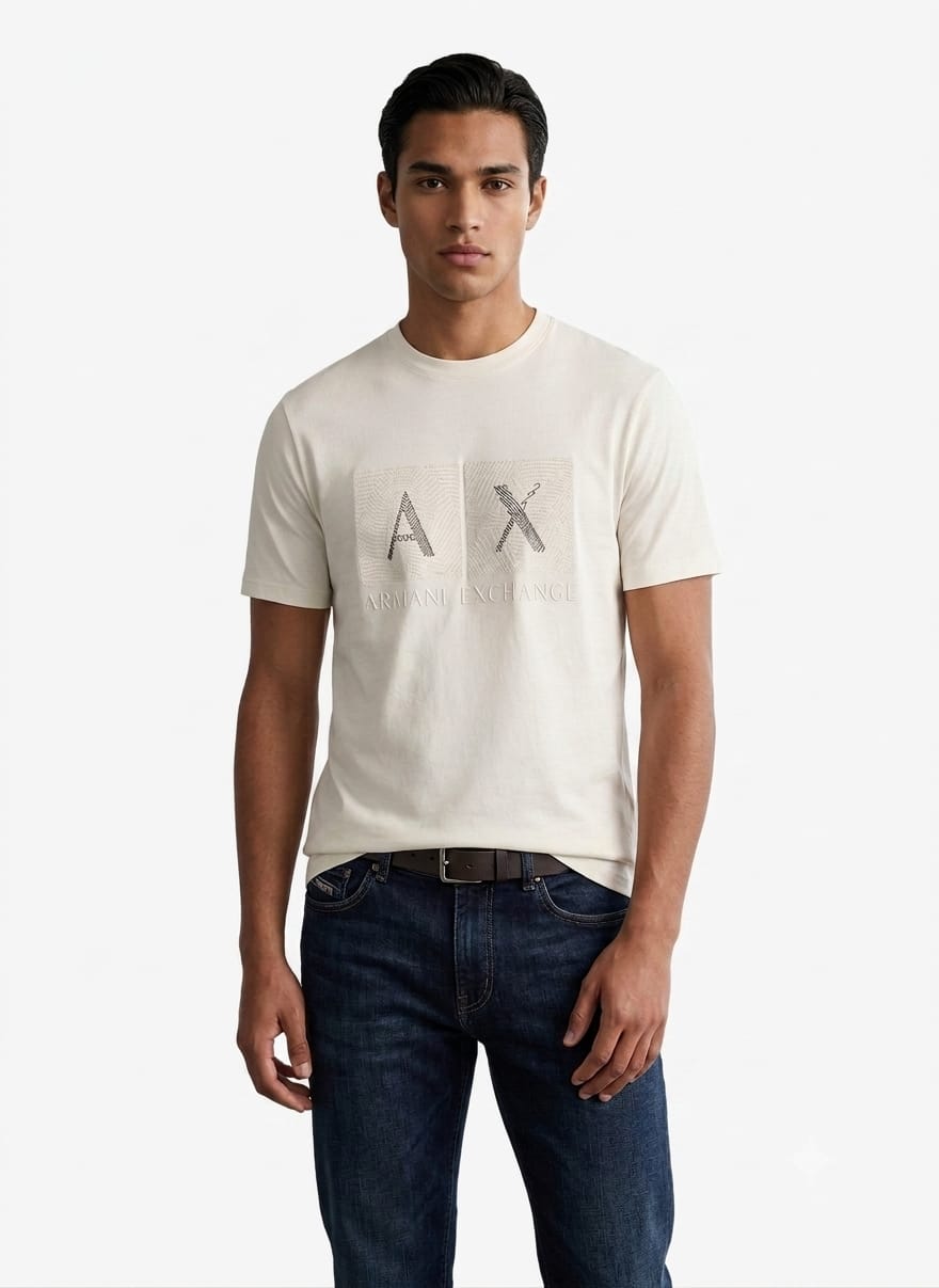 Armani Exchange logo-print short-sleeve T-shirt Creem White