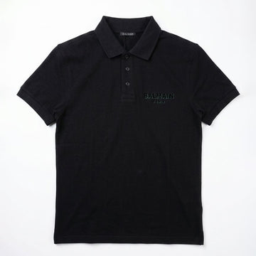 Balmain Embroidered Signature Paris Polo Shirt Black