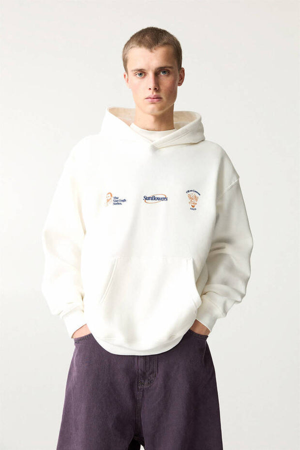 P & B Van Gogh baskılı kapüşonlu sweatshirt