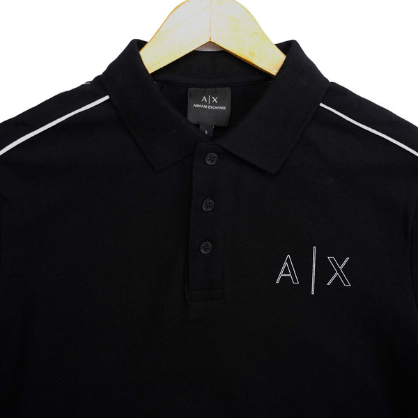 AE Black Shirt White Shoulder Line Polo
