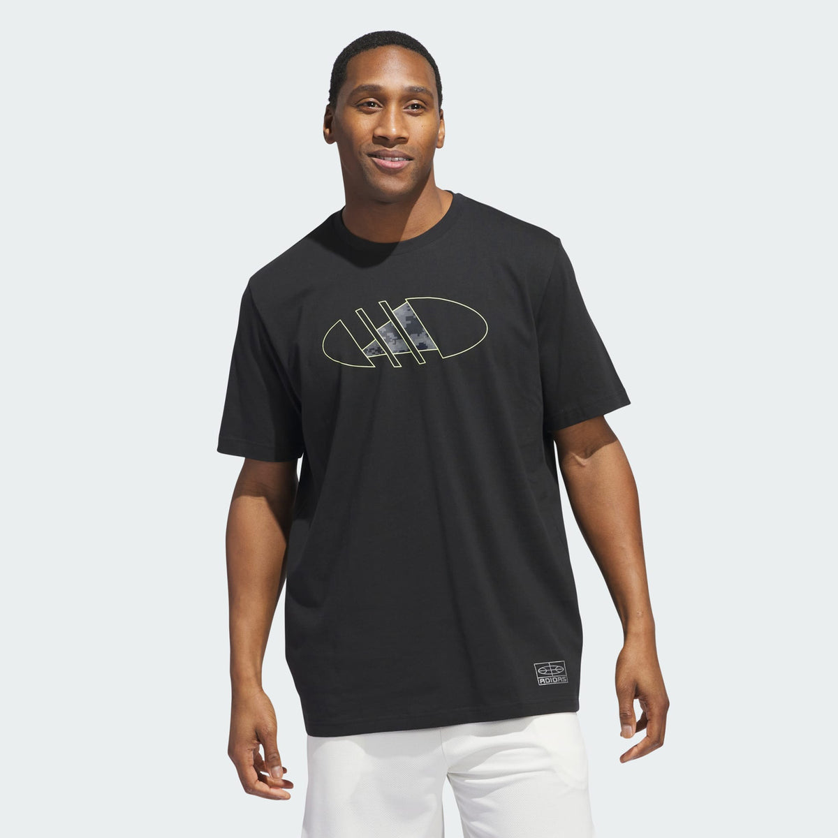 Adidas 2000s Logo Basketball Graphic Tee Black
