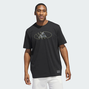 Adidas 2000s Logo Basketball Graphic Tee Black