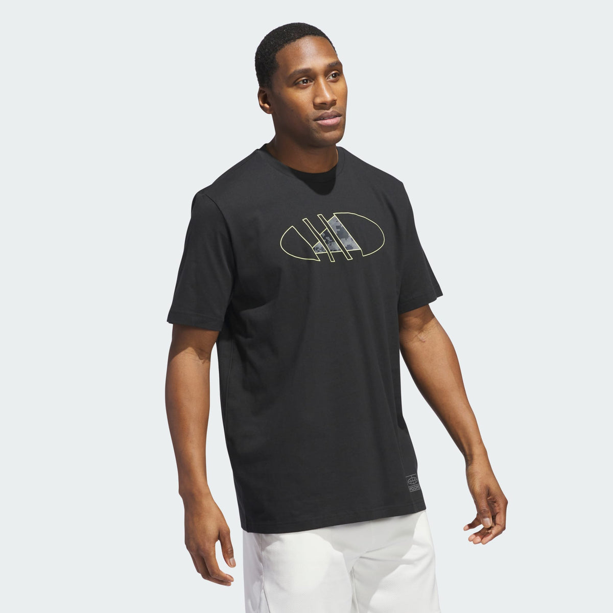 Adidas 2000s Logo Basketball Graphic Tee Black