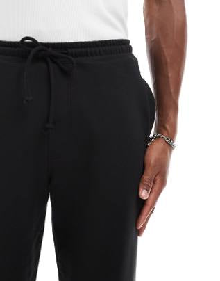 Pull&Bear STWD uncuffed joggers in black