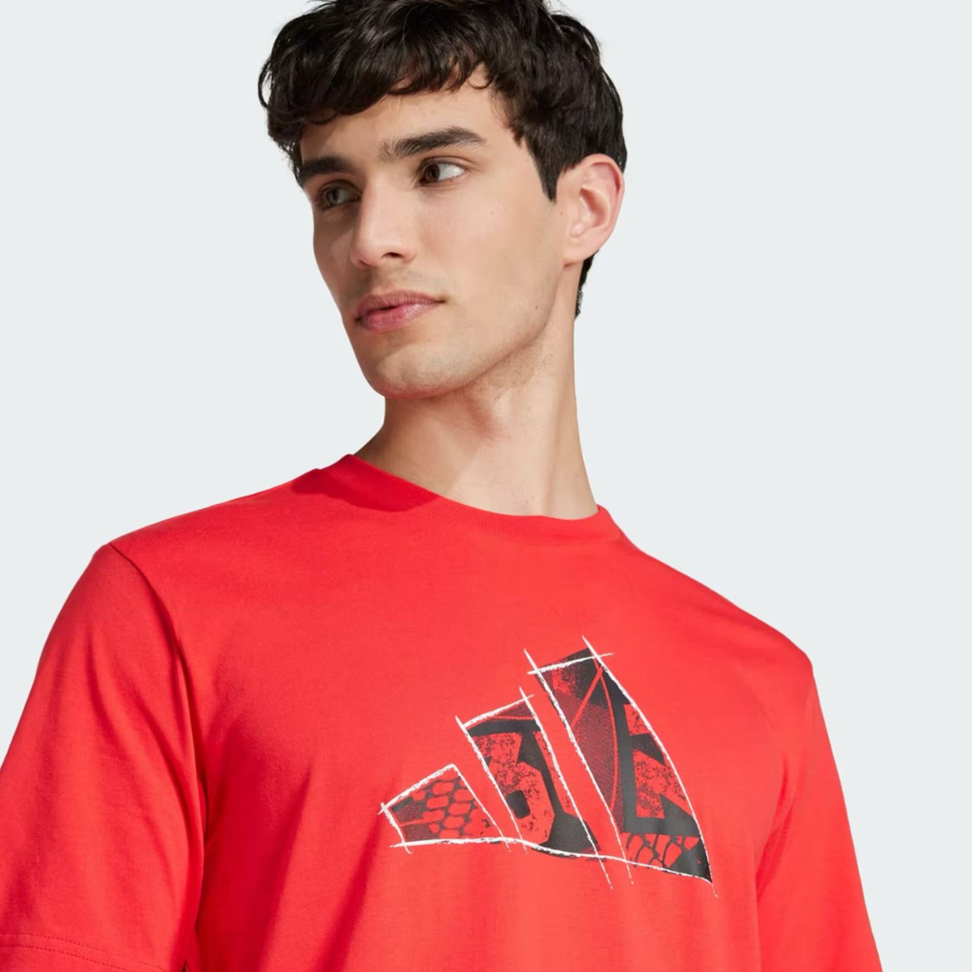 Adidas Red Graphic Tee Performance