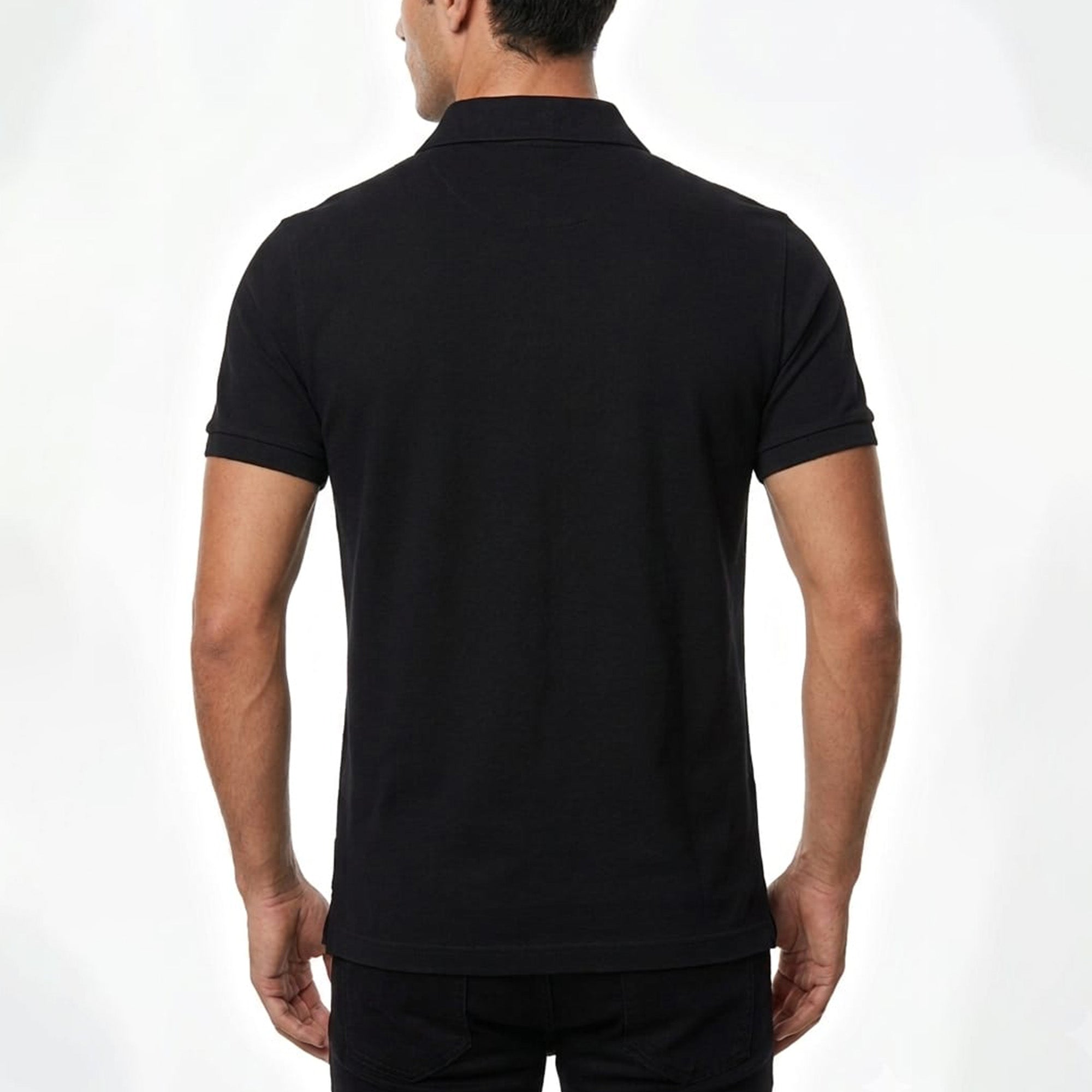 Balmain MEN`S BLACK ZIPPER POLO SHIRT
