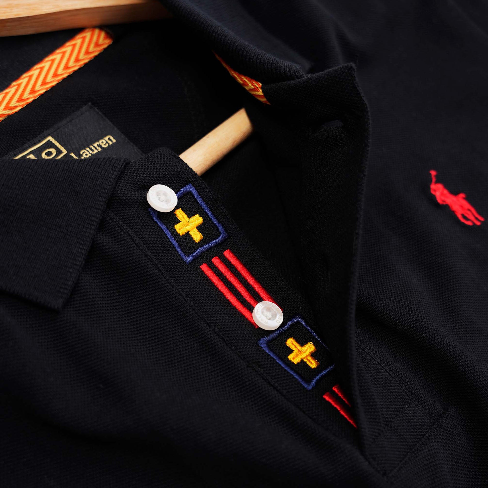 Ralph Lauren-Naiomi Classes Mesh Polo Shirt Black