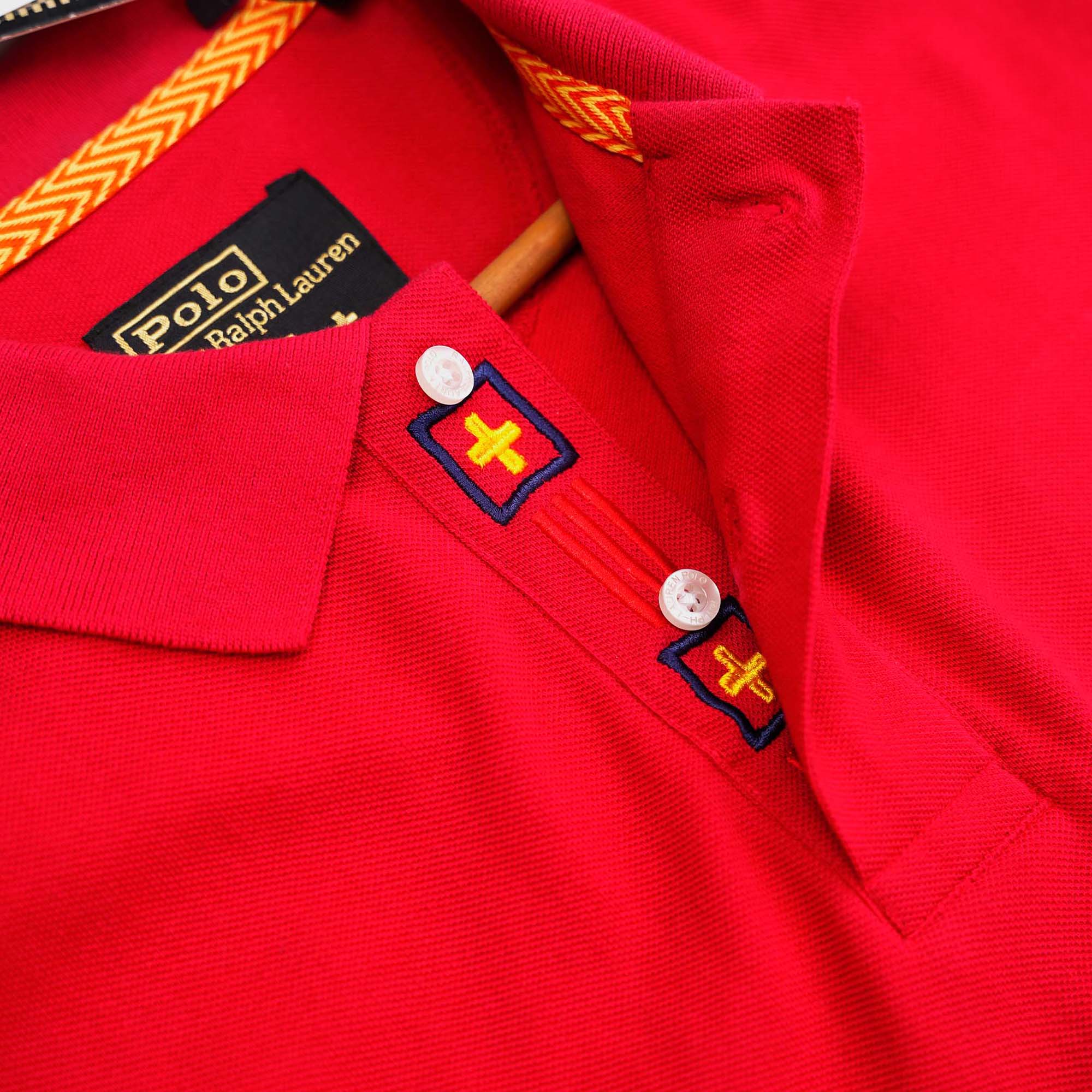 Ralph Lauren-Naiomi Classes Mesh Polo Red/Black Logo