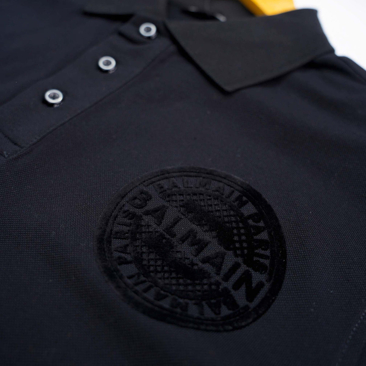 Balmain Embroidered Signature Polo Black Logo