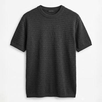 Massimo Dutti Men`s Crewneck T Shirt Charcoal