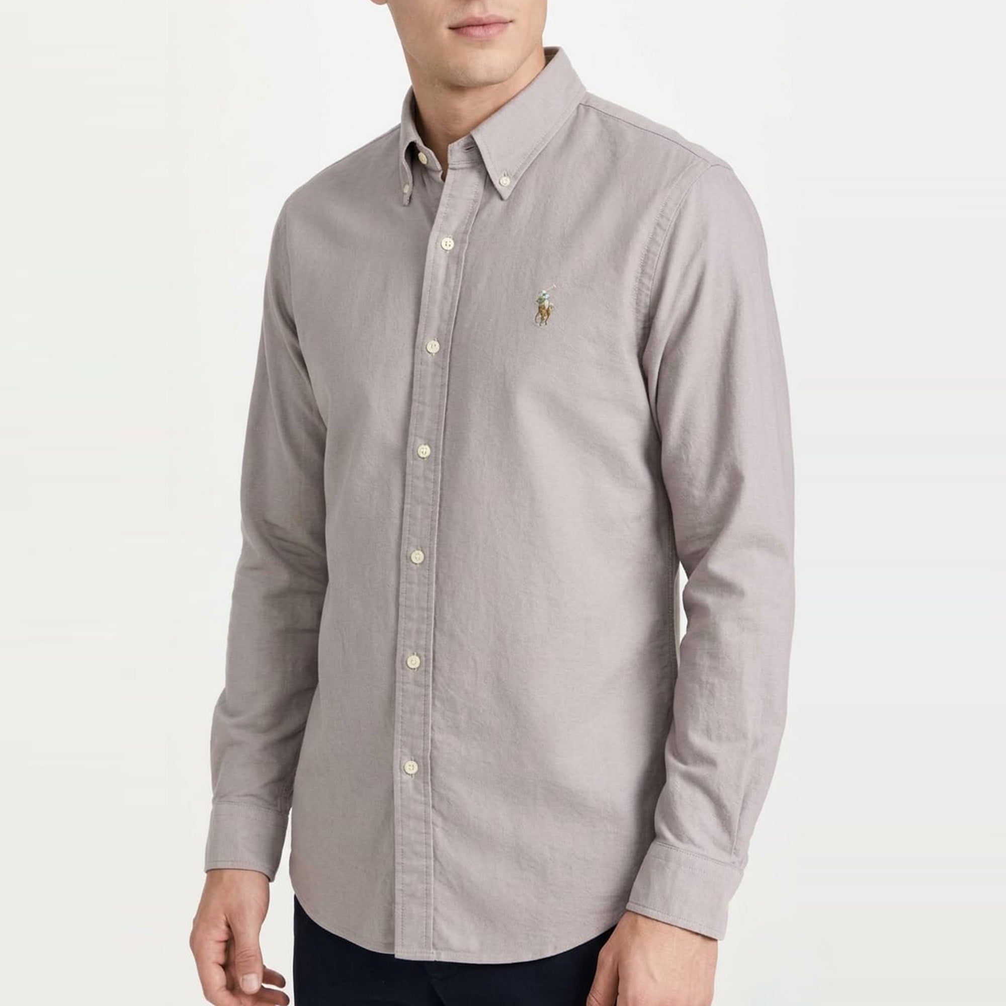Ralph Lauren Knit Oxford Multi Logo Shirt (Surrey Tan)
