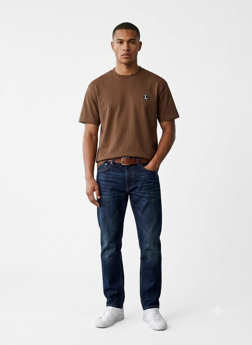 Lacoste French Made Badge Accent T-Shirt Brown