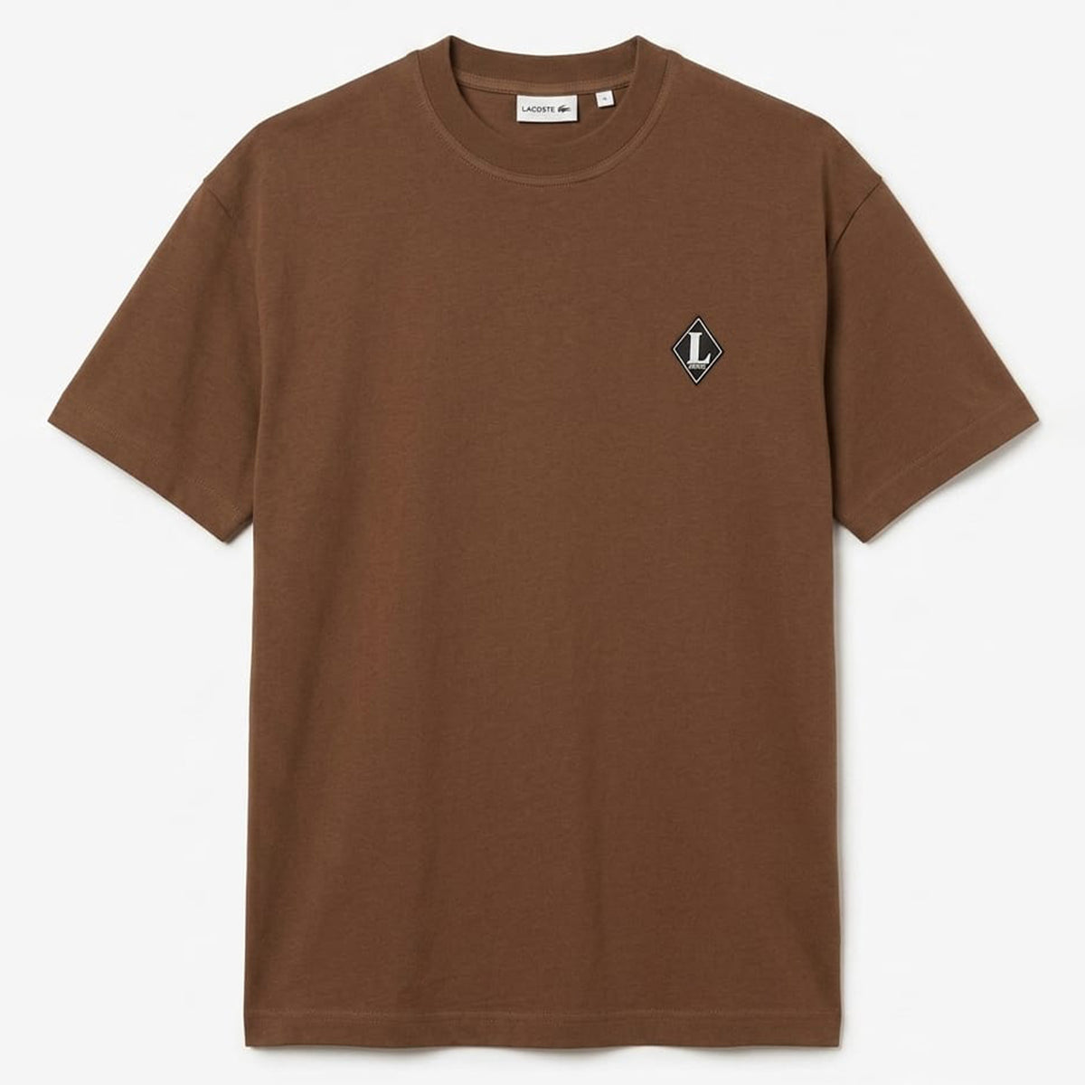 Lacoste French Made Badge Accent T-Shirt Brown