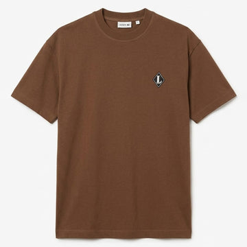 Lacoste French Made Badge Accent T-Shirt Brown