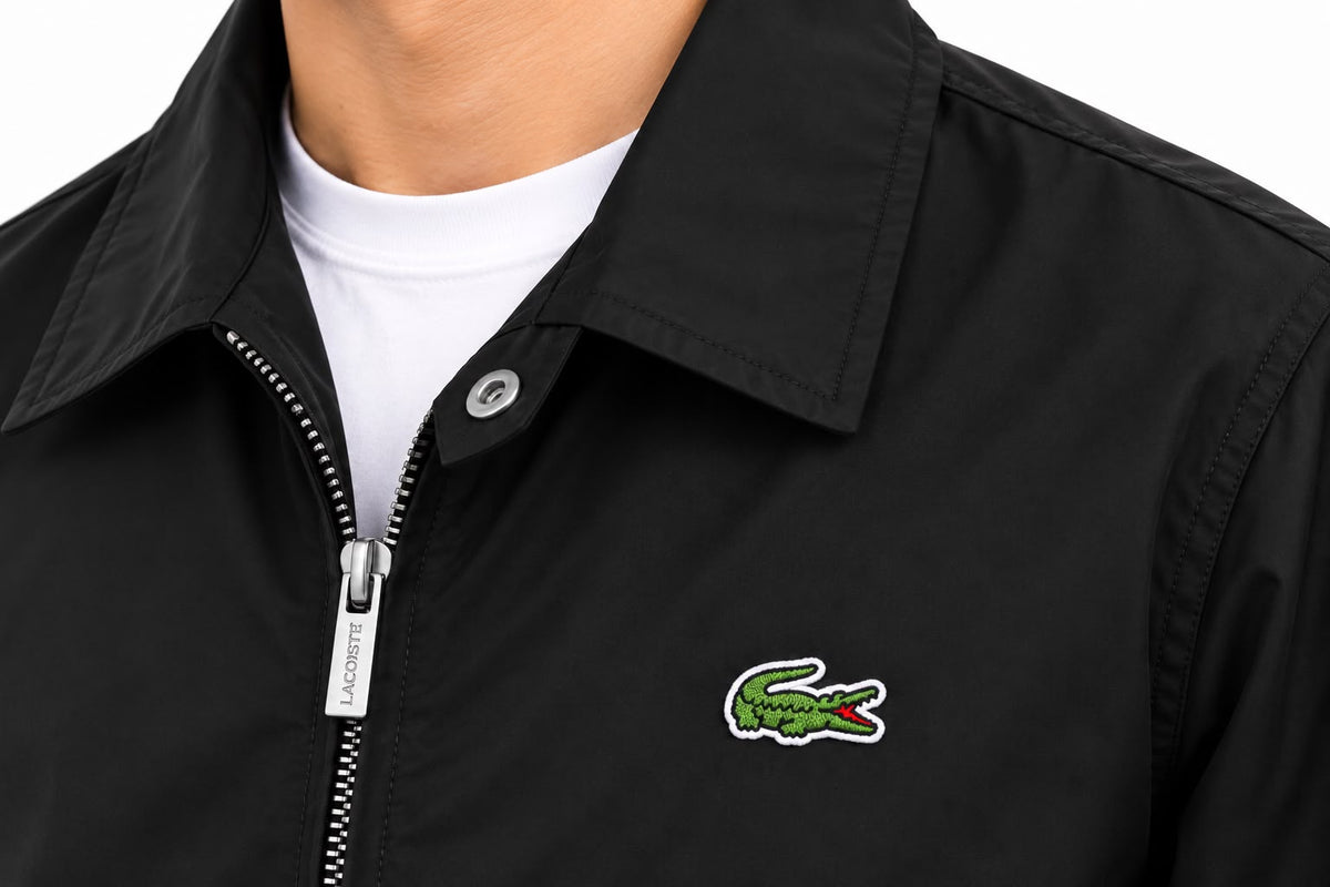 Lacoste Men`s zip-Up Harrington Jacket Black