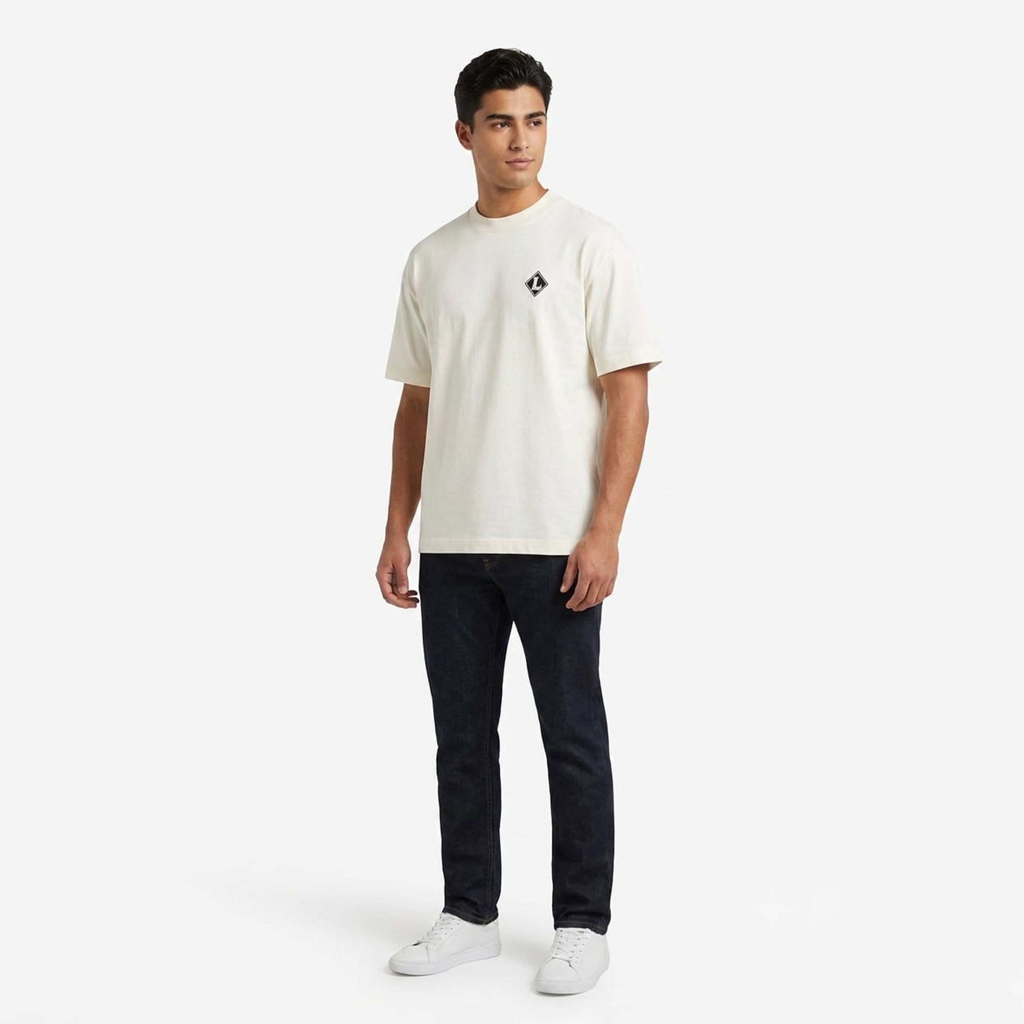 Lacoste French Made Badge Accent T-Shirt Creem White