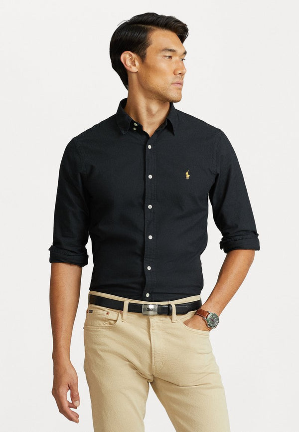 RL Knit Shirt LONG SLEEVE-Black