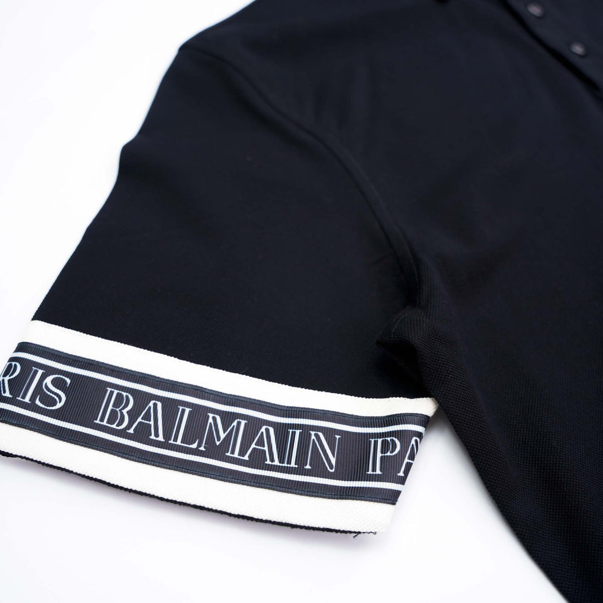 Balmain Embroidered Signature Polo Black Logo