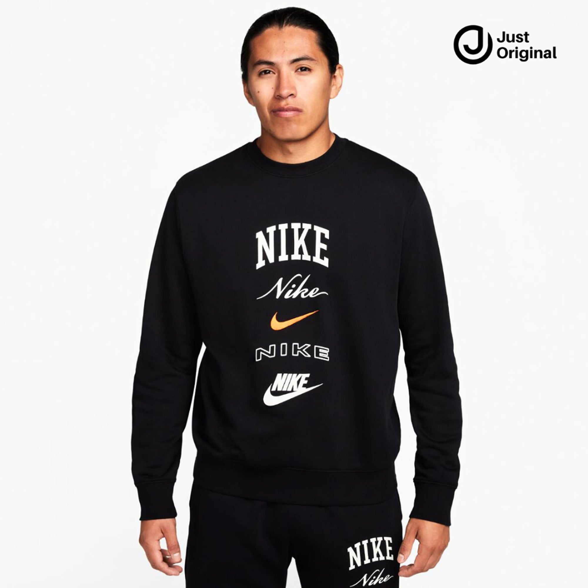 Nike Black Varsity Stacked Graphic Crewneck Success