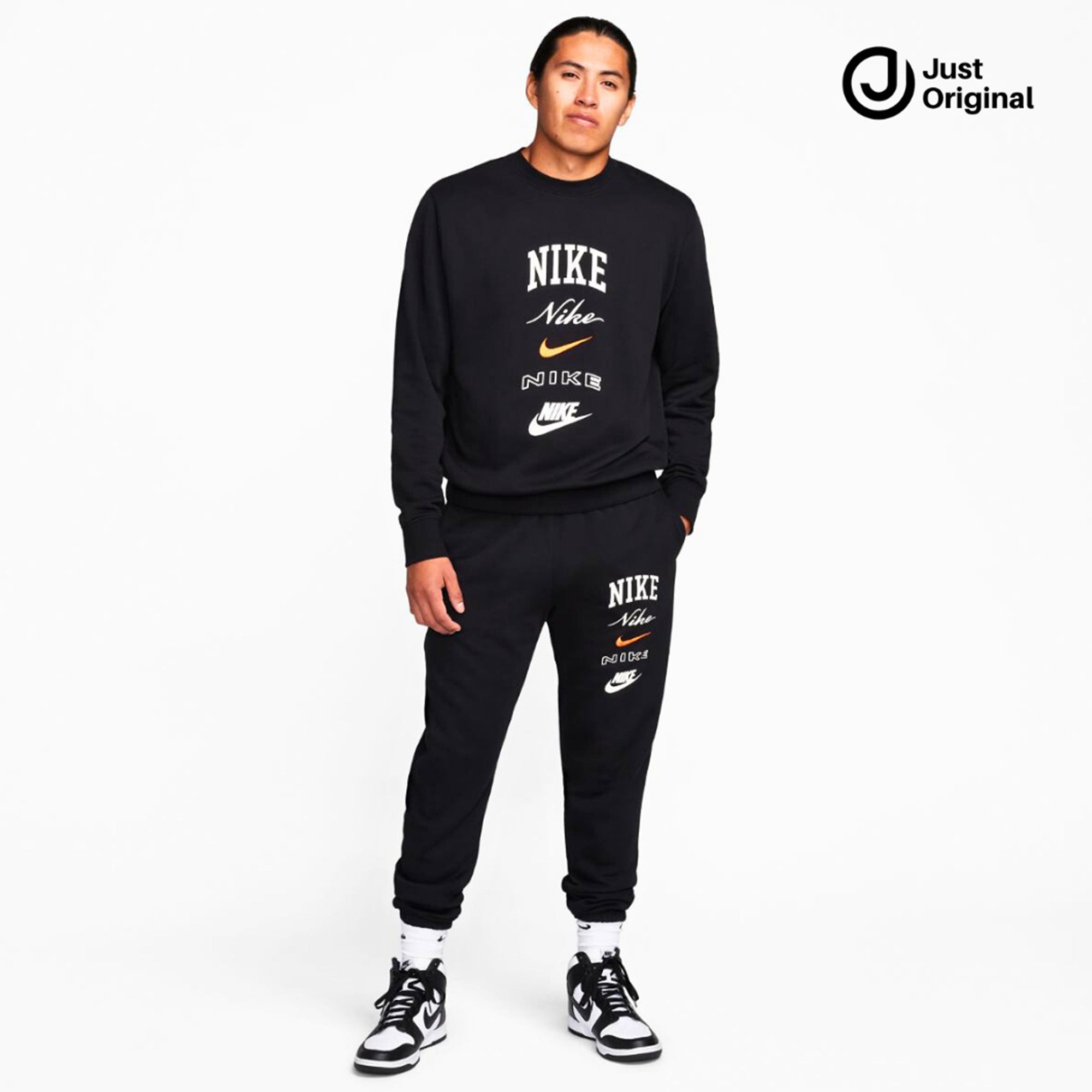 Nike Black Varsity Stacked Graphic Crewneck Success