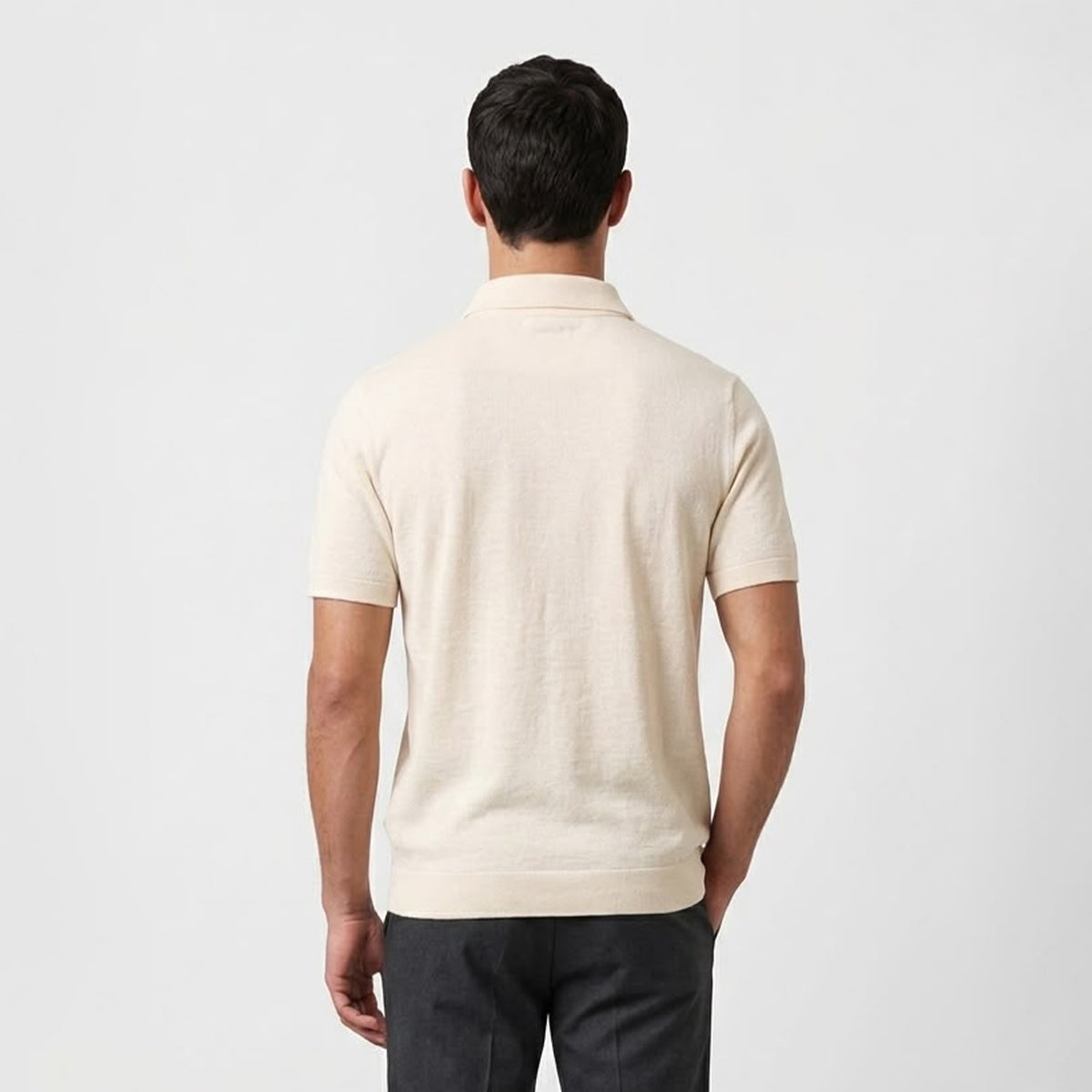 Lacoste Regular Fit Paris Stretch Piqué Polo Shirt Off White