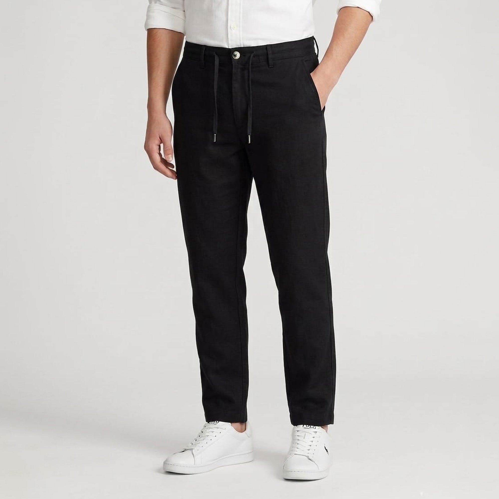 Ralph Lauren Polo Straight Linen Trouser (Black)