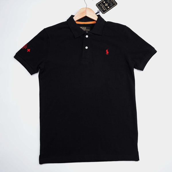 RL-Naiomi Classes Mesh Polo Shirt Black