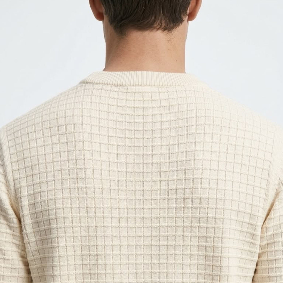 Massimo Dutti Men`s Crewneck Tshirt Creem White
