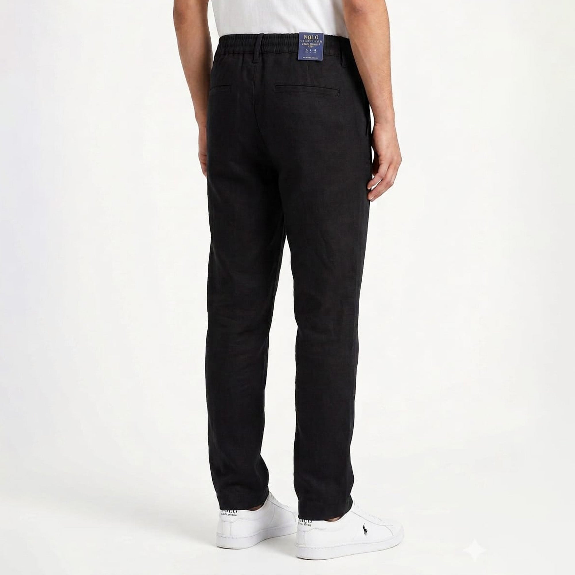 Ralph Lauren Polo Straight Linen Trouser (Black)