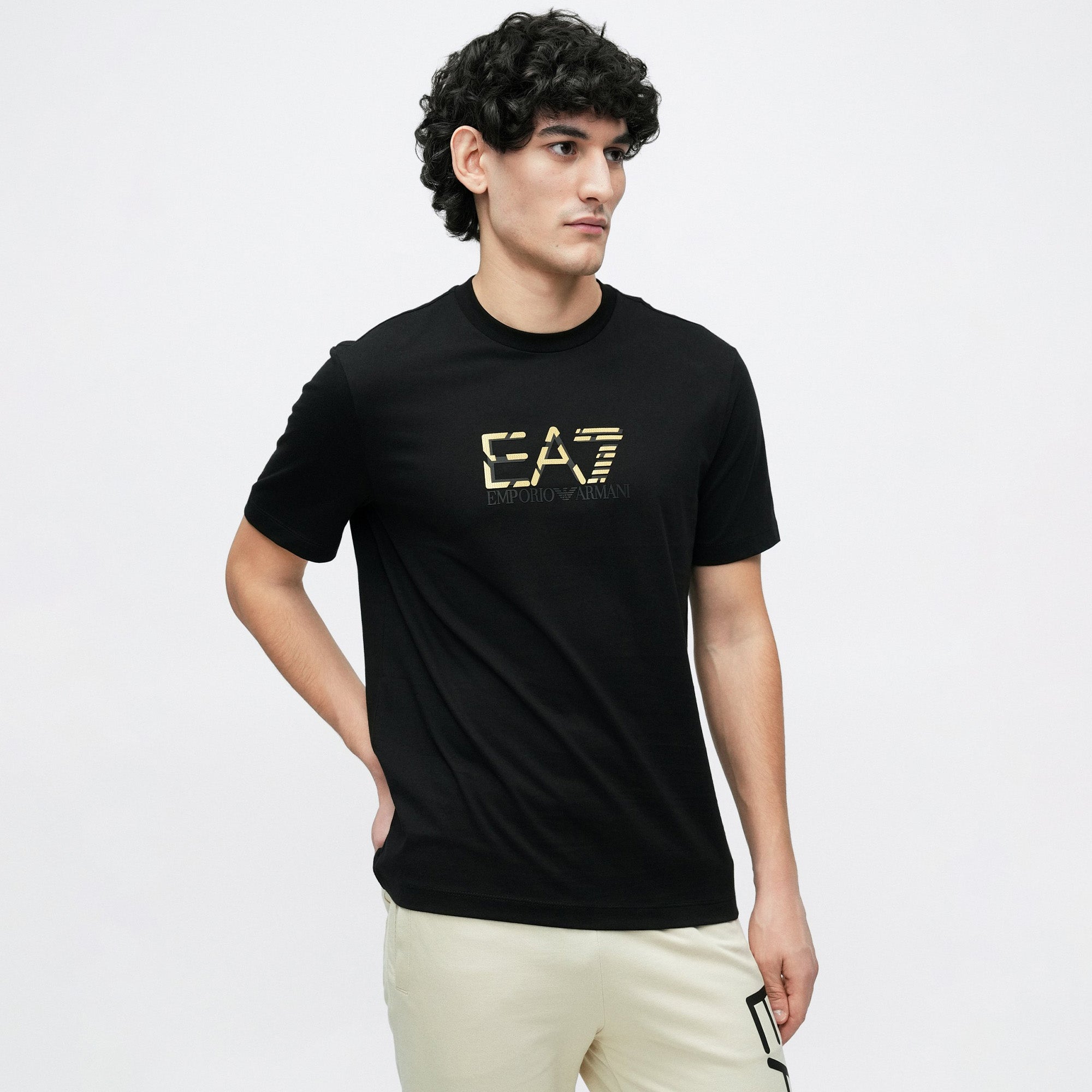 EA7 TRAIN PREMIUM LABEL SPECIAL LOGO UNISEX Print Tee Black