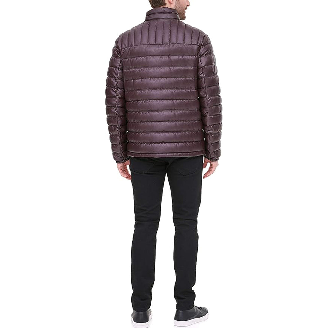 Tommy Hilfiger Lightweight Quilted Faux Leather Puffer Jacket (Brown)