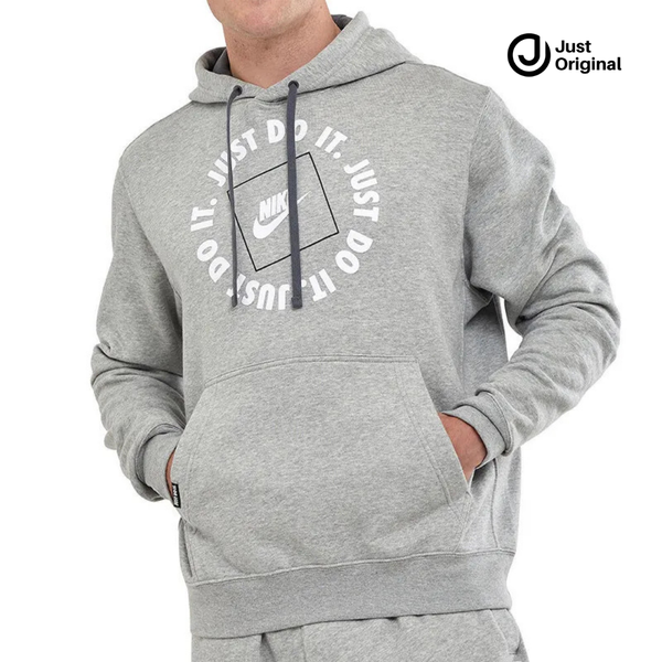 Nk Grey Just Do It Fleece Hoodie