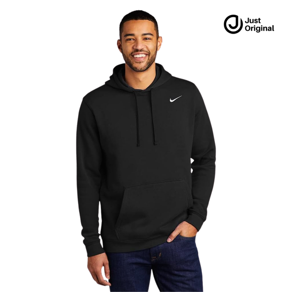 Nk Plain Black Fleece Hoodie