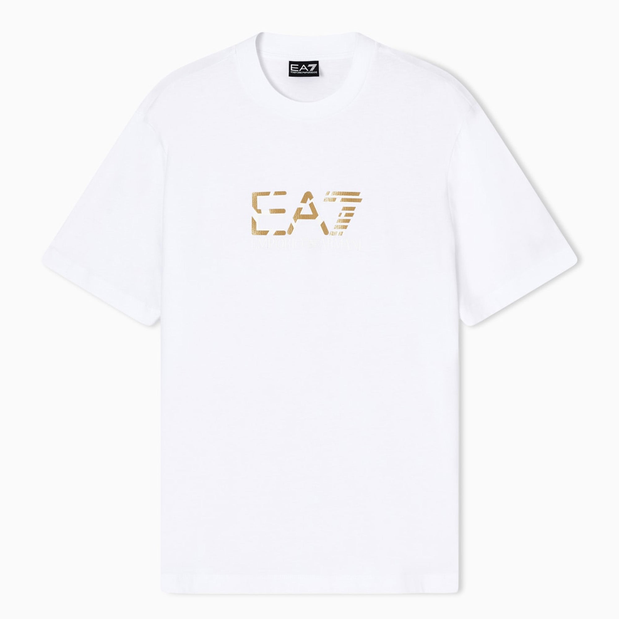 EA7 Premium Label cotton jersey crew-neck T-shirt White
