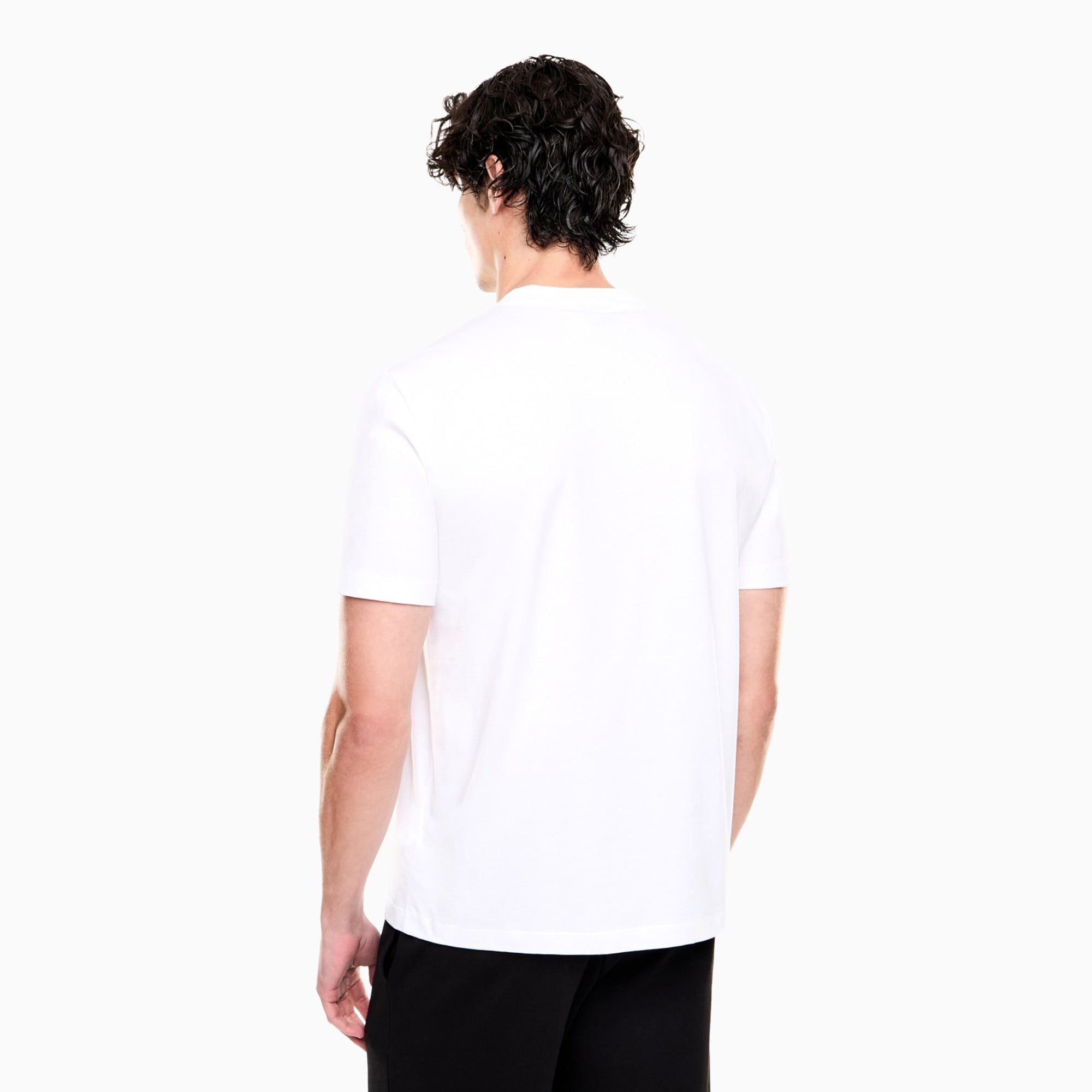 EA7 Premium Label cotton jersey crew-neck T-shirt White