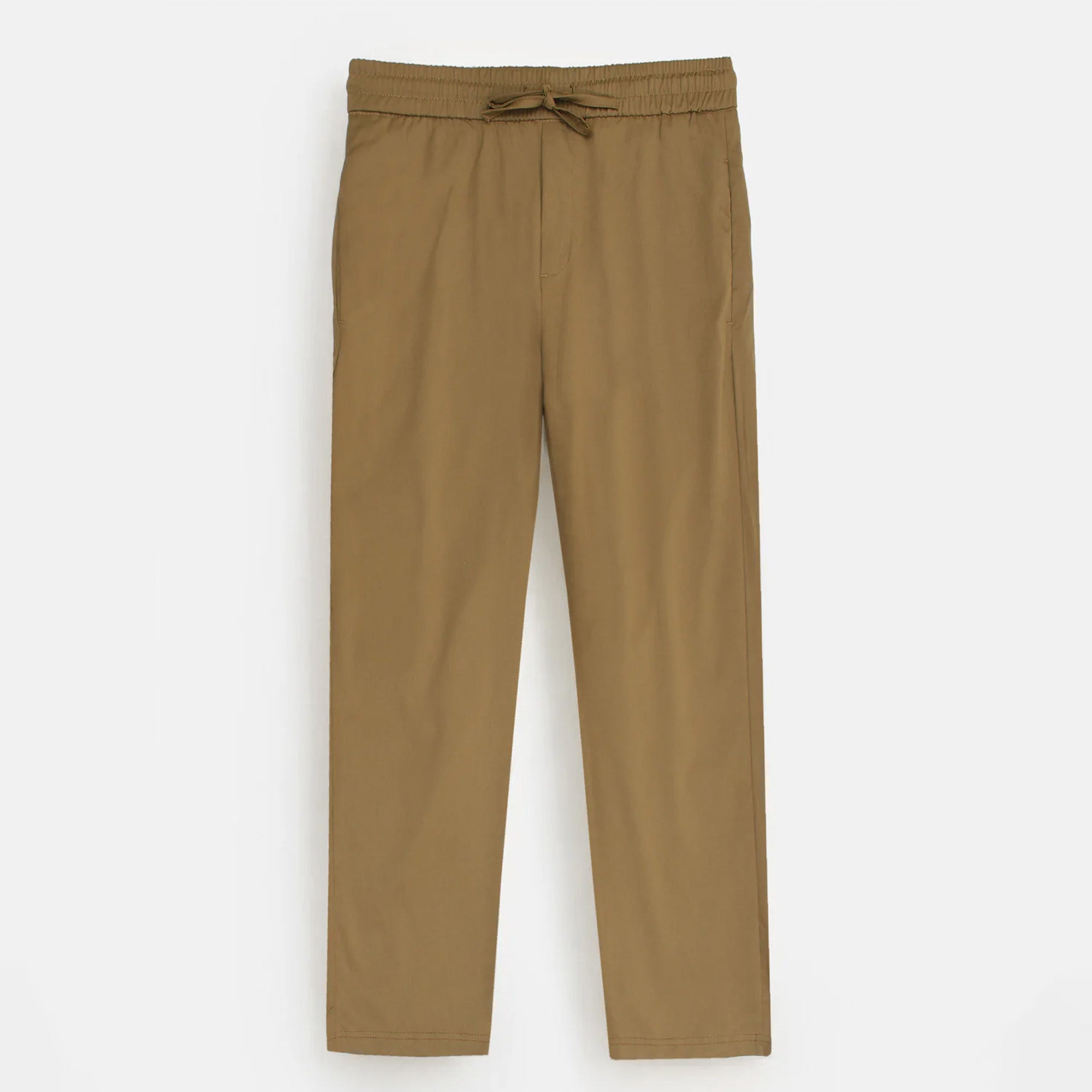 Zara MEN'S COMFORT JOGGER WAIST TROUSERS - CAMEL