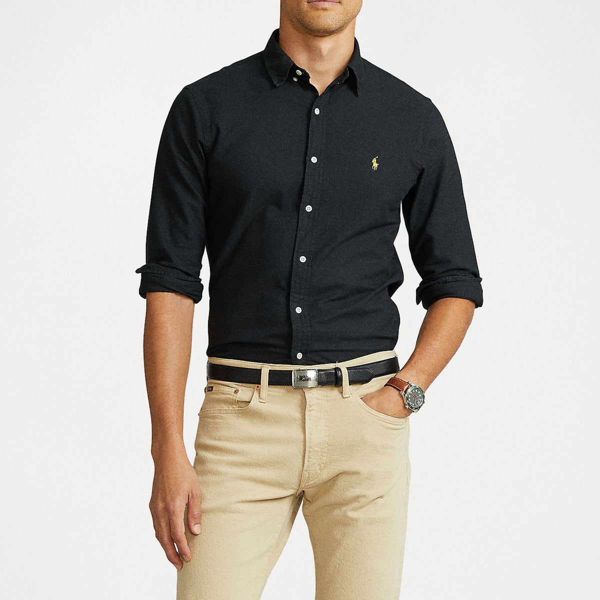 Ralph Lauren Knit Shirt LONG SLEEVE-Black