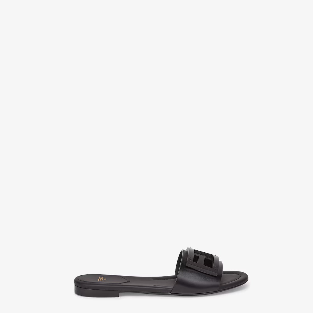 FENDI Signature Black leather slides 1:1